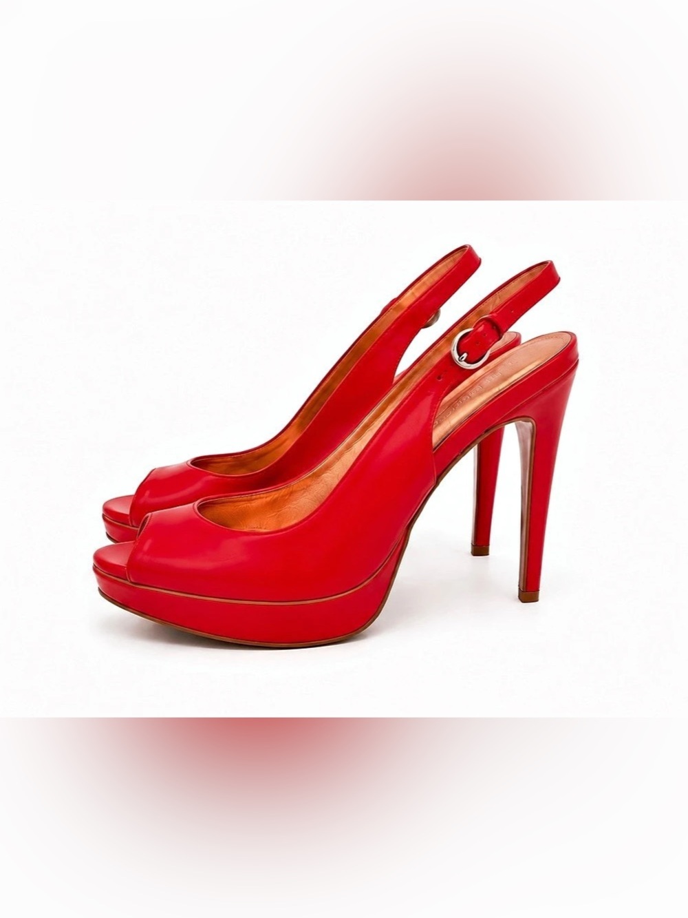 BCBG Generation Red Platform Slingback Heels Brand New